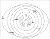 This is the solar system, in 2-dimensional image appears. The orbits around the sun are visible with the nine planets